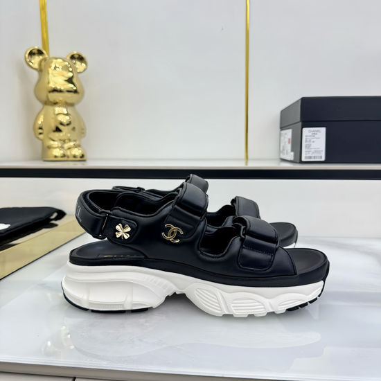 Chanel Casual Velcro Beach Sandals Soft Comfortable Sole