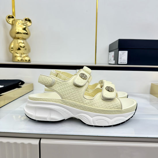Chanel Casual Velcro Beach Sandals Soft Comfortable Sole