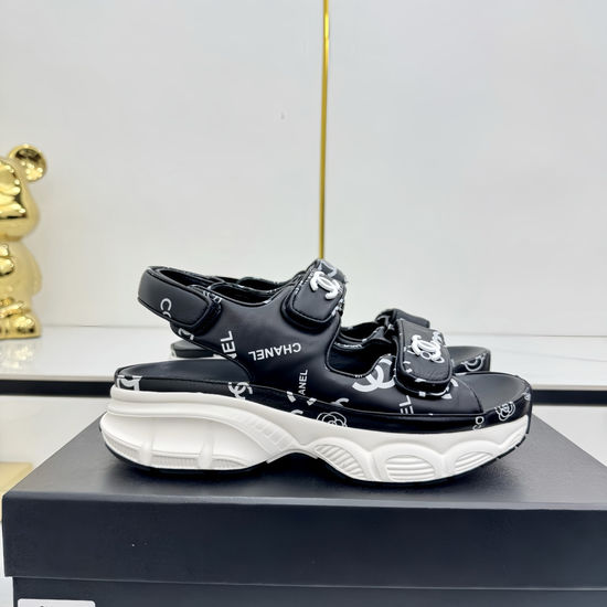 Chanel Casual Velcro Beach Sandals Soft Comfortable Sole