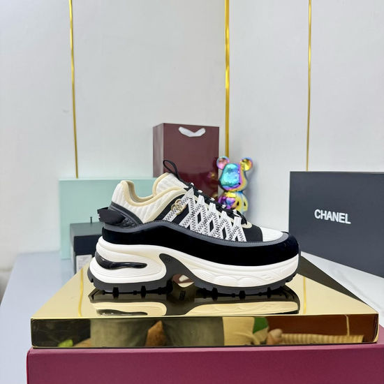Chanel Premium Leather Casual Sneakers With Combination Sole