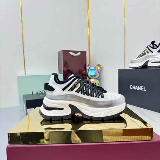 Chanel Premium Leather Casual Sneakers With Combination Sole