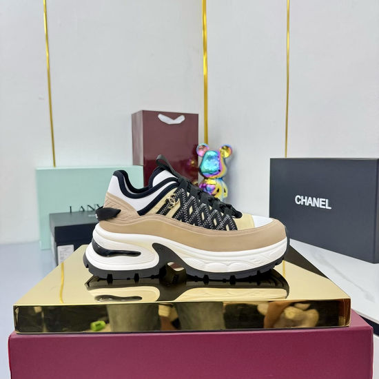 Chanel Premium Leather Casual Sneakers With Combination Sole