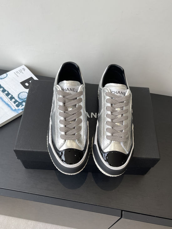 Chanel Classic Casual Leather Training Shoes Comfortable Sheepskin Lining