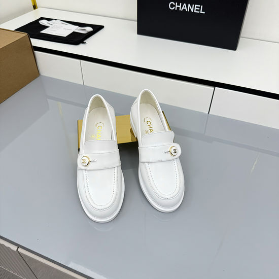 Chanel Patent Leather Chunky Heel Platform Loafers