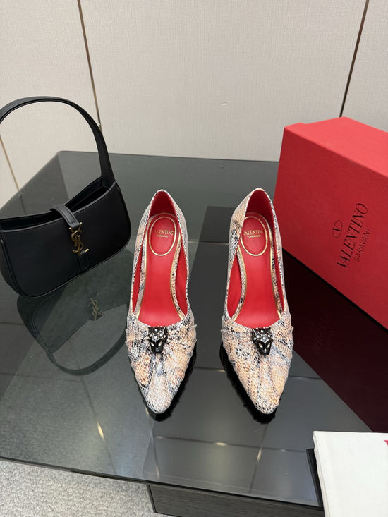 Valentino Bowknot Design Sheepskin Lined Casual Comfortable Pumps