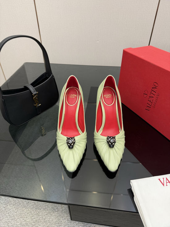 Valentino Bowknot Design Sheepskin Lined Casual Comfortable Pumps