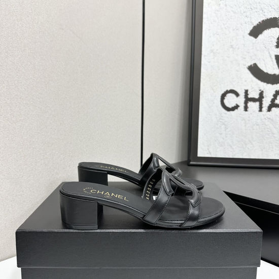 Chanel Elegant Sheepskin Slides with Deluxe Packaging