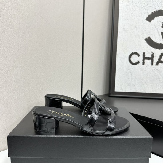 Chanel Elegant Sheepskin Slides with Deluxe Packaging