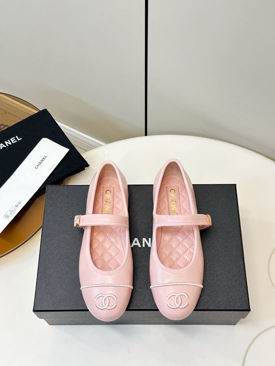 Chanel Retro Mary Jane Flats with Embroidery and Adjustable Strap