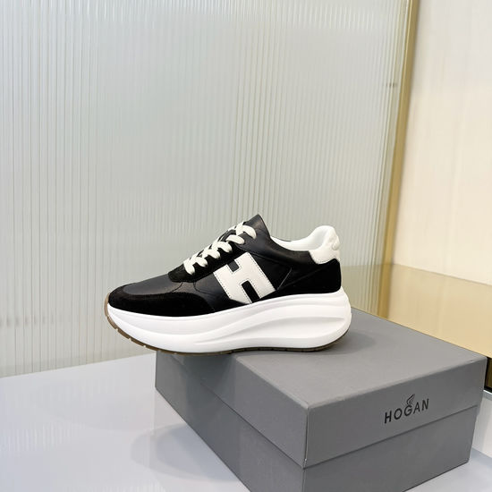 Hogan Leather Thick Sole Comfortable Casual Sneakers