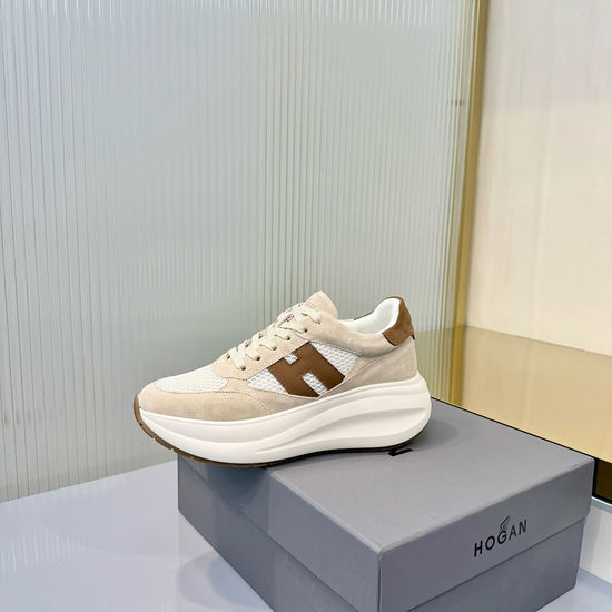 Hogan Leather Thick Sole Comfortable Casual Sneakers