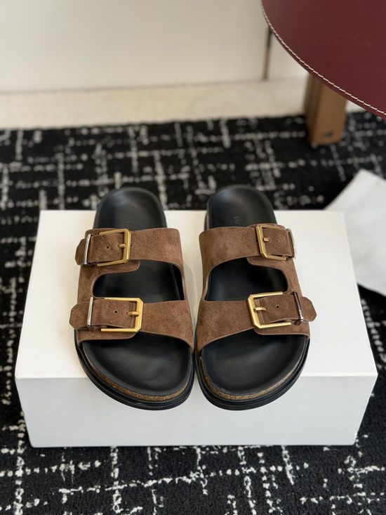 The Row Minimalist Textured Flat Slippers Soft Premium Upper