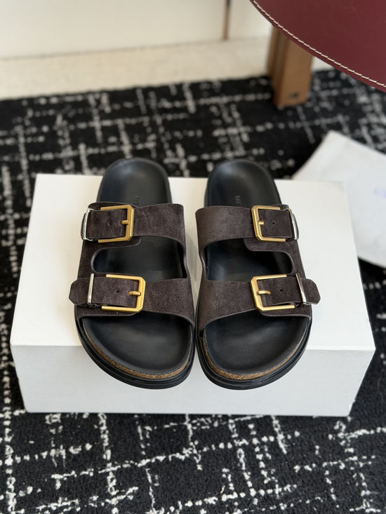 The Row Minimalist Textured Flat Slippers Soft Premium Upper