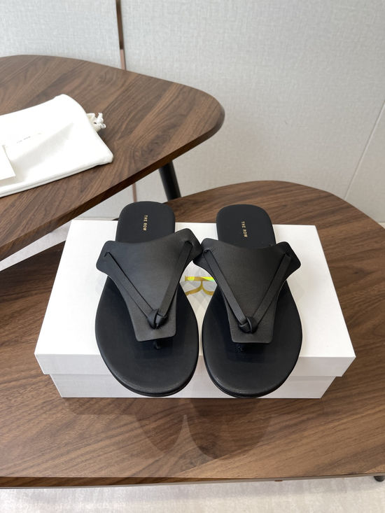 The Row Minimalist Genuine Leather Soft Comfortable Slides