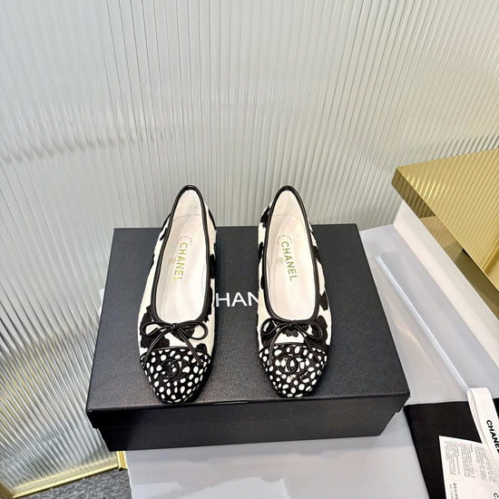 Chanel Premium Pony Hair Color Block Low Heel Sandals