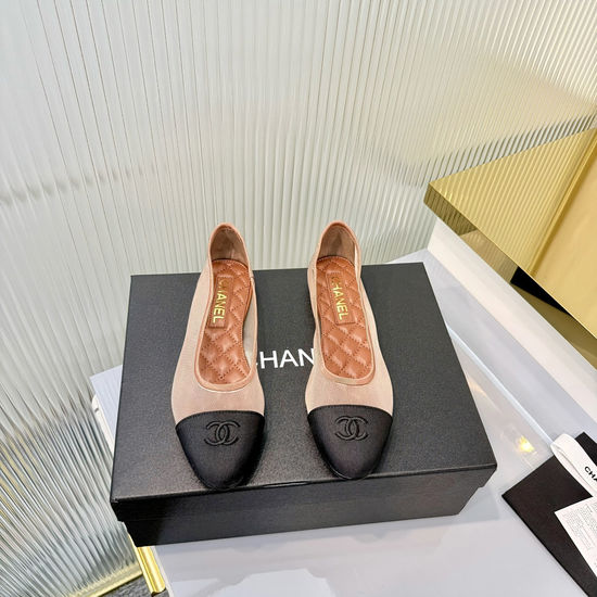 Chanel Classic Color Block Leather Low Heel Sandals