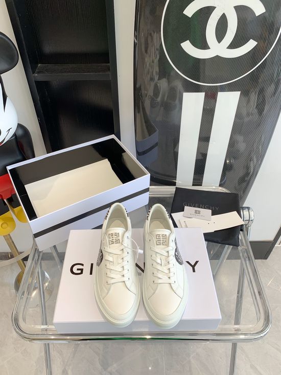 Givenchy Genuine Leather White Casual Shoes With Non-slip Sole