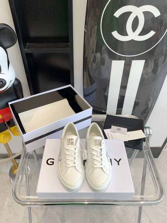 Givenchy Genuine Leather White Casual Shoes With Non-slip Sole