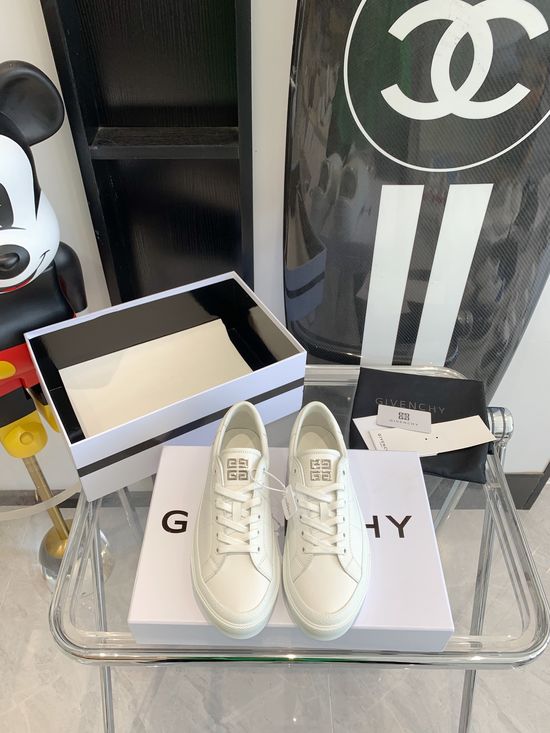 Givenchy Genuine Leather White Casual Shoes With Non-slip Sole