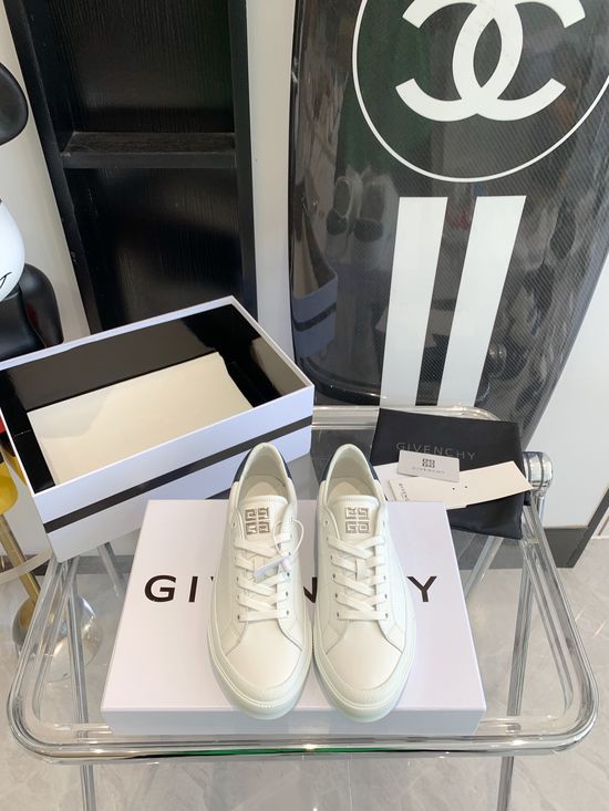 Givenchy Genuine Leather White Casual Shoes With Non-slip Sole