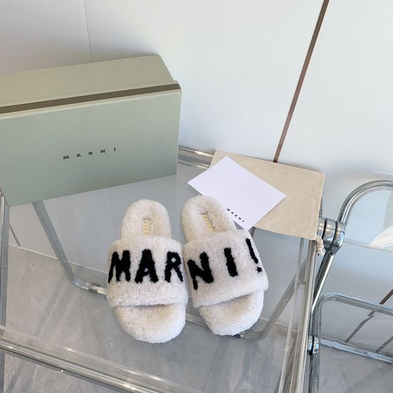 Marni Plush Fuzzy Slippers Soft Warm Non-slip Indoor Outdoor
