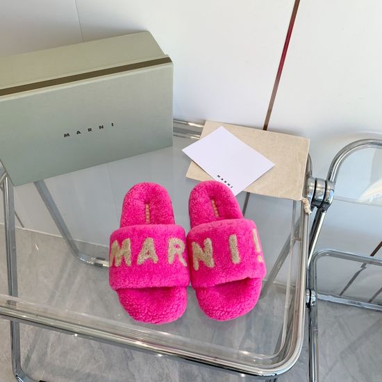 Marni Plush Fuzzy Slippers Soft Warm Non-slip Indoor Outdoor