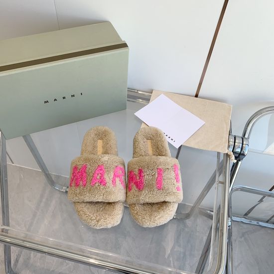 Marni Plush Fuzzy Slippers Soft Warm Non-slip Indoor Outdoor