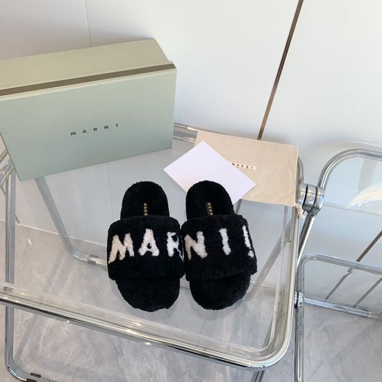 Marni Plush Fuzzy Slippers Soft Warm Non-slip Indoor Outdoor