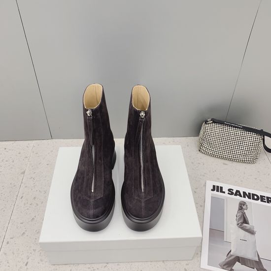 The Row Premium Leather Zipper Boots Soft Comfortable Casual Daily Footwear