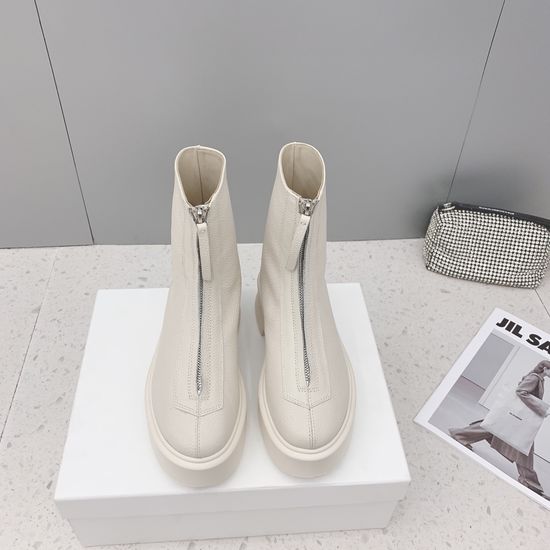 The Row Premium Leather Zipper Boots Soft Comfortable Casual Daily Footwear