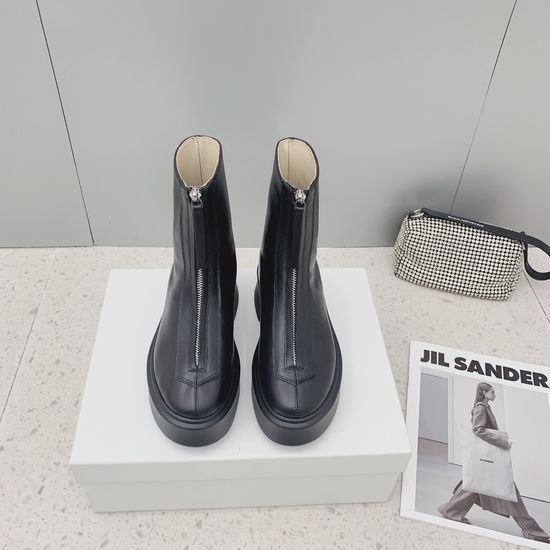 The Row Premium Leather Zipper Boots Soft Comfortable Casual Daily Footwear