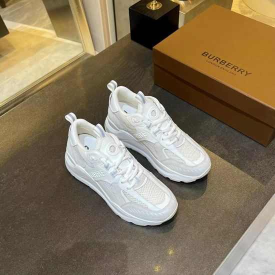 Burberry Premium Plaid Suede Leather Chunky Sole Casual Sneakers