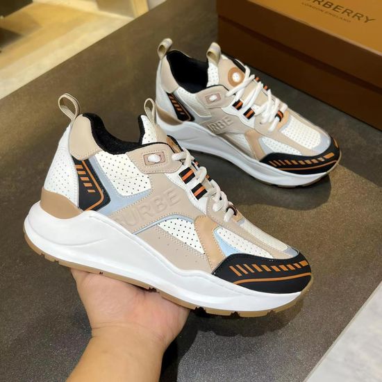 Burberry Premium Plaid Suede Leather Chunky Sole Casual Sneakers