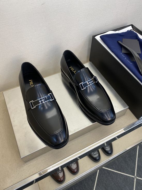 Prada Premium Leather Formal Dress Shoes For Gentlemen