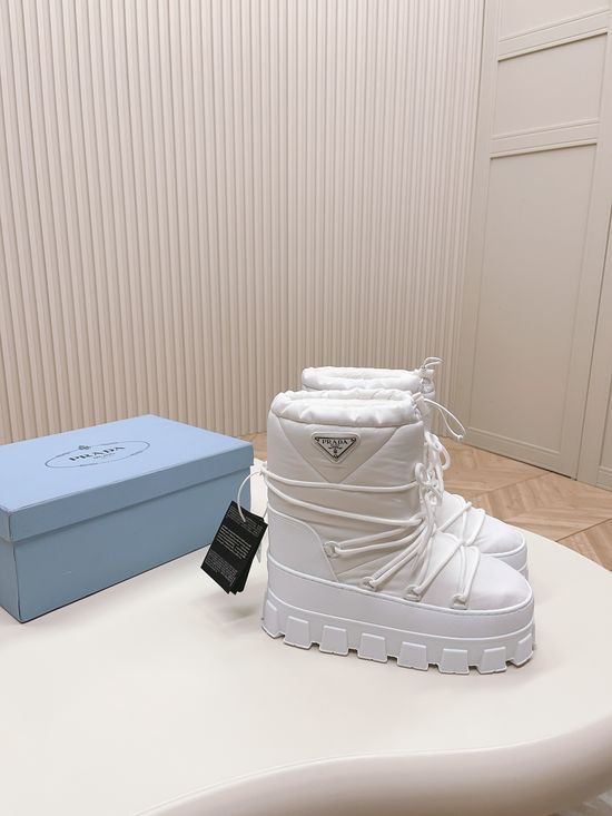 Prada Warm Non-slip Down Snow Boots Durable Thick Sole