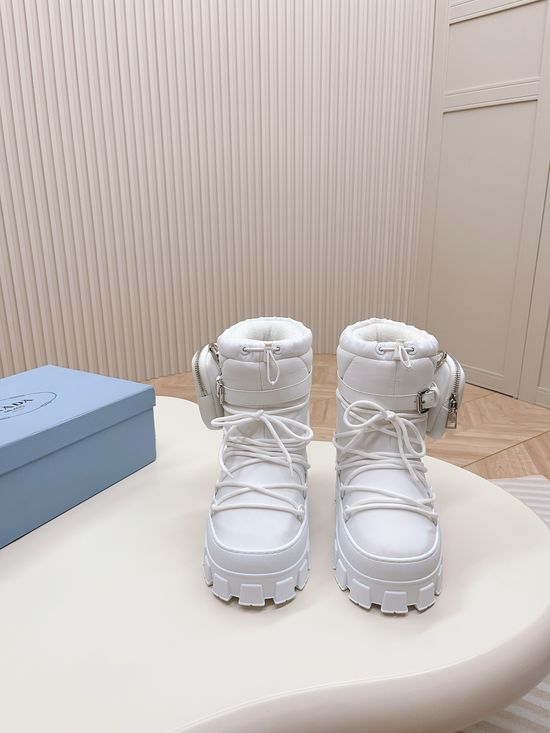 Prada Warm Non-slip Down Snow Boots Durable Thick Sole
