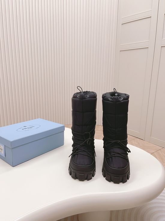 Prada Warm Non-slip Down Snow Boots Durable Thick Sole