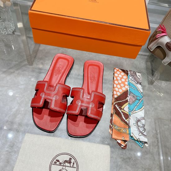 Hermes Suede Casual Slides Soft Sole Comfortable Daily Footwear