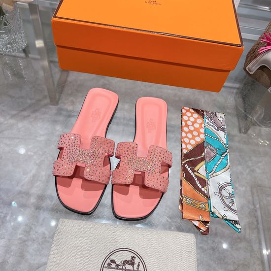 Hermes Suede Casual Slides Soft Sole Comfortable Daily Footwear