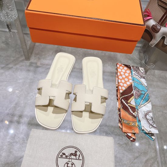 Hermes Calfskin Casual Slides Soft Comfortable Daily Wear Footwear