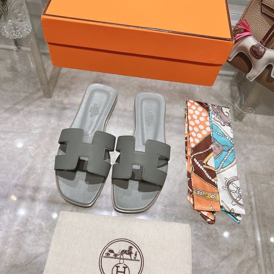Hermes Calfskin Casual Slides Soft Comfortable Daily Wear Footwear