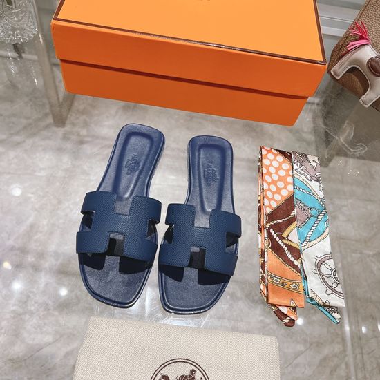 Hermes Calfskin Casual Slides Soft Comfortable Daily Wear Footwear