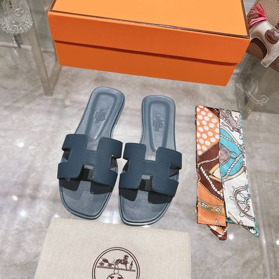 Hermes Calfskin Casual Slides Soft Comfortable Daily Wear Footwear