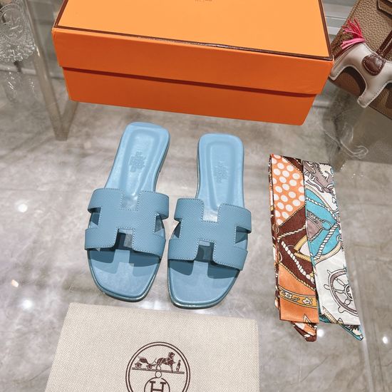 Hermes Calfskin Casual Slides Soft Comfortable Daily Wear Footwear
