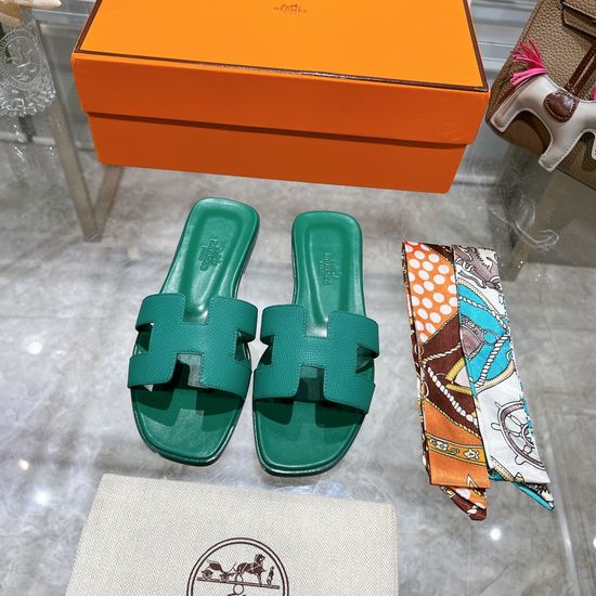 Hermes Calfskin Casual Slides Soft Comfortable Daily Wear Footwear