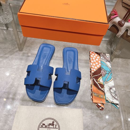Hermes Calfskin Casual Slides Soft Comfortable Daily Wear Footwear