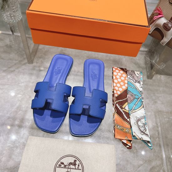 Hermes Calfskin Casual Slides Soft Comfortable Daily Wear Footwear