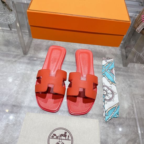 Hermes Calfskin Casual Slides Soft Comfortable Daily Wear Footwear