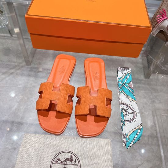 Hermes Calfskin Casual Slides Soft Comfortable Daily Wear Footwear