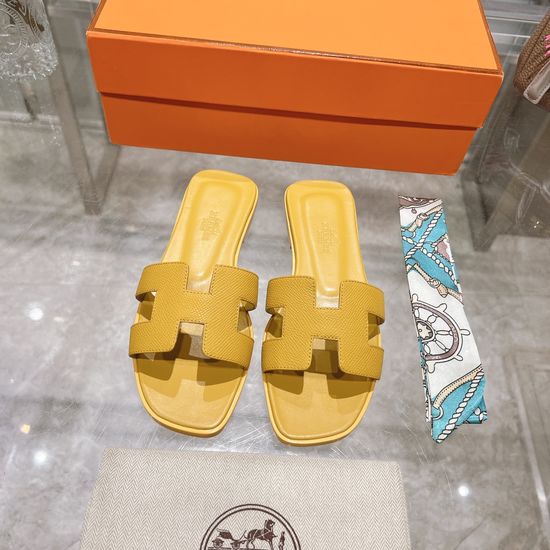 Hermes Calfskin Casual Slides Soft Comfortable Daily Wear Footwear